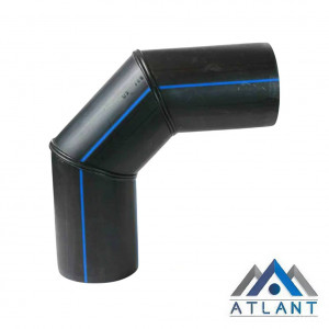 Отвод сварной 46-90° 3-х сегментный D-110 мм ПЭ 100 (ПНД) SDR 11